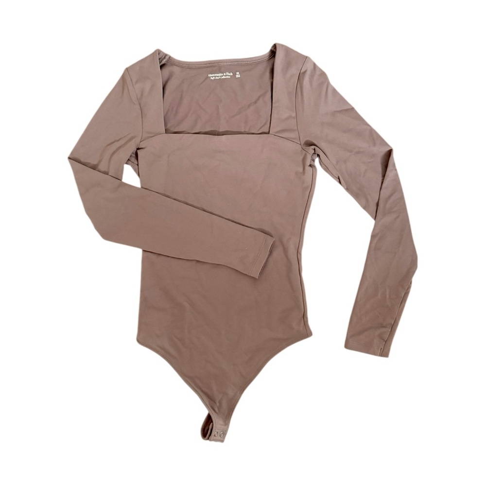 Long Sleeve Taupe/Brown Abercrombie Bodysuit